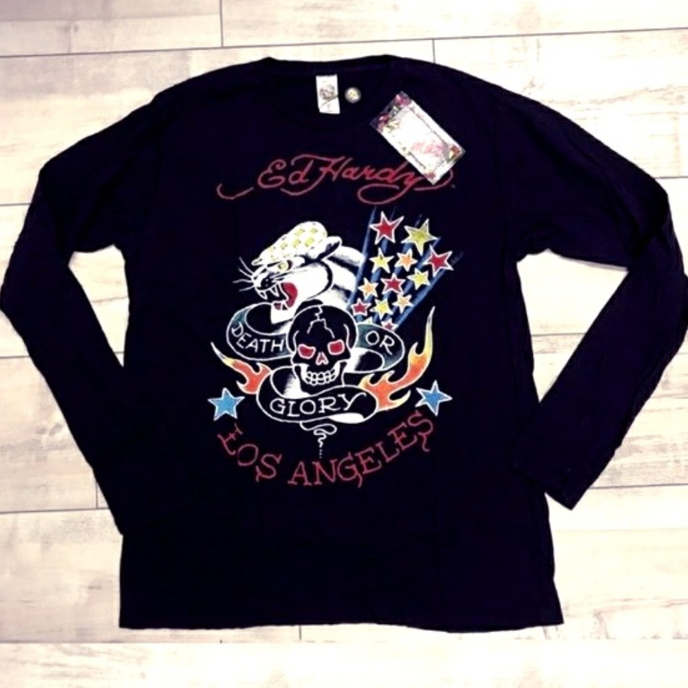 ED HARDY Death or Glory Shirt Medium M